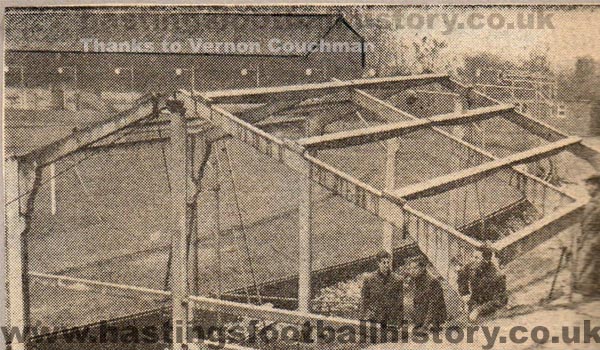 New stand being built at the Pilot Field, circa 1956...