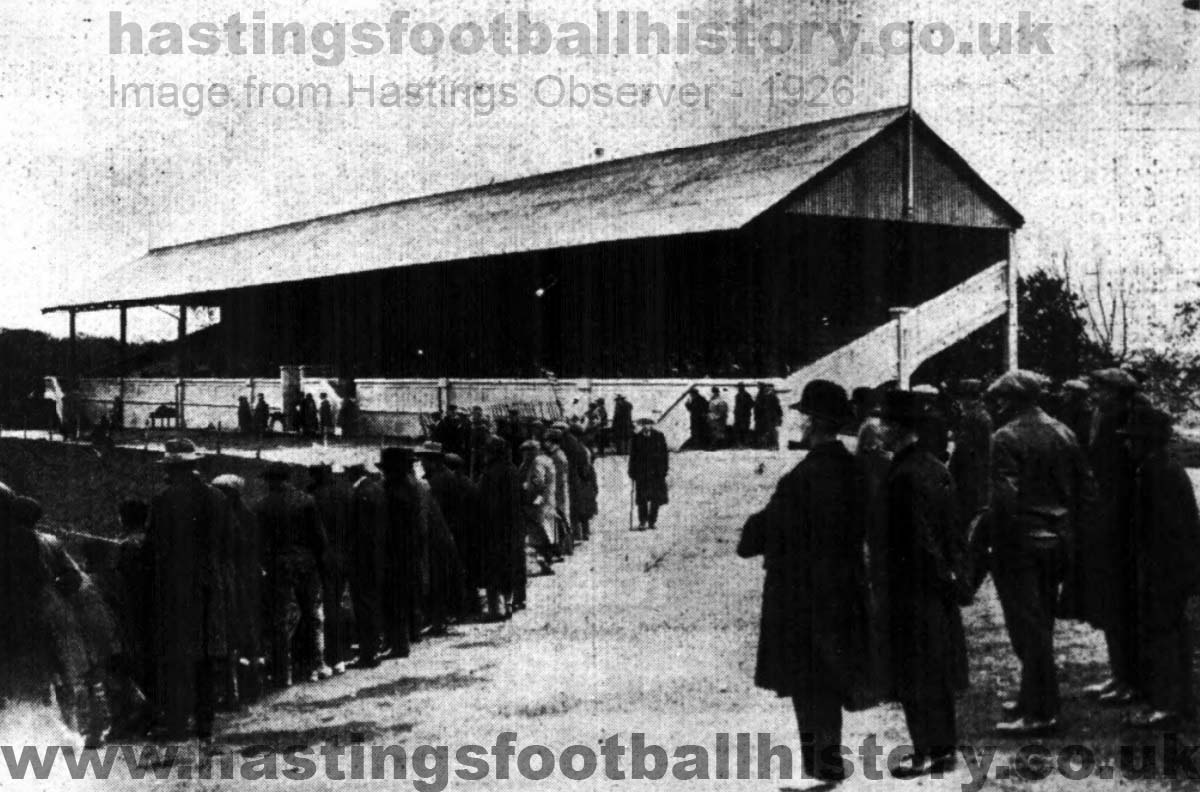 View of the main stand at the Pilot Field in 1926